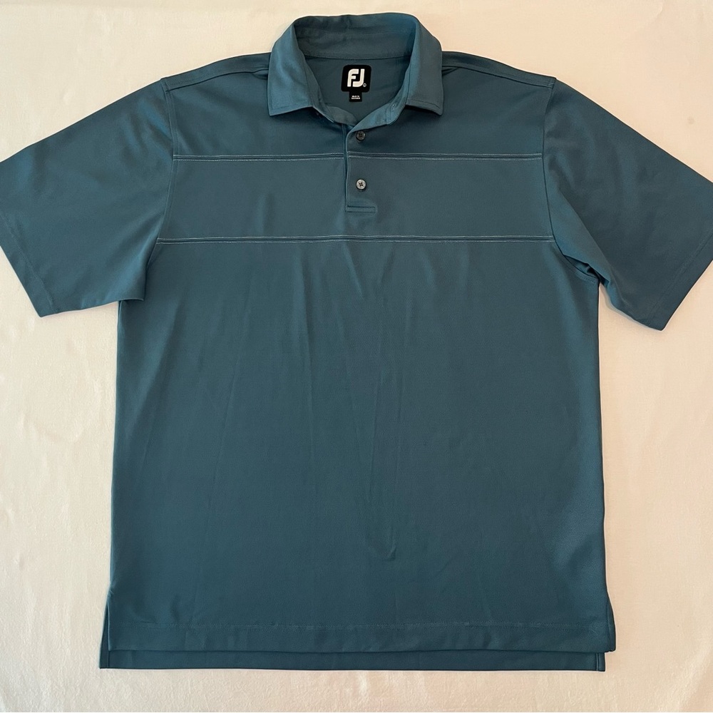 FootJoy Mens Blue Golf Polo Short Sleeves Shirt Sport Activewear size Large